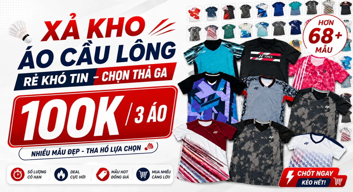 Xả kho áo cầu lông